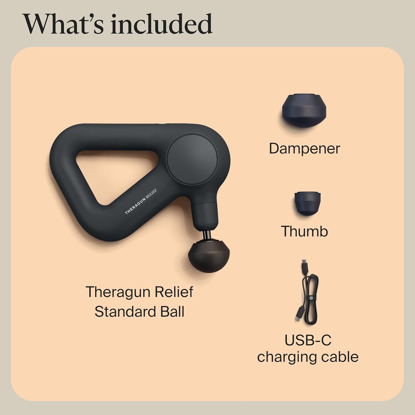 TheraGun Therabody Relief Massage Gun | for Daily Comfort | 3-Speed | Black | Quiet H&held Percussion Muscle Massager for Back, Leg & Shoulder Pain Relief. Lightweight, Easy to Use, Ergonomic Grip