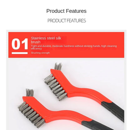 3pcs Nylon Cleaning Brushes Small Wire Brush Set for Cleaning Rust Removal in Holes