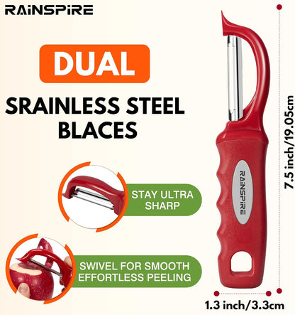 Rainspire Vegetable Peeler Potato Peelers for Kitchen, Sharp Stainless Steel Blades Veggie, Comfortable Handle Fruit Peeler, Carrot Peeler Apple Peeler Dishwasher Safe Black, 1-Pack