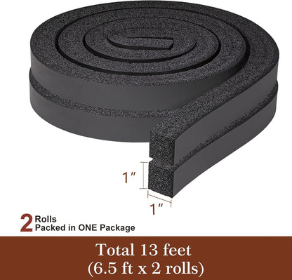 Yotache Open Cell Foam Air Conditioner Insulation Seal Strip 2"x1", 6.5 Ft | Non-Adhesive, Air Conditioning Weather Strip