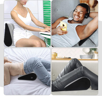 Prosixtoy Portable Wedge Pillow Inflatable Cushion - Body Positioners Lightweight Wedge Pillow for Sleeping, Leg Elevation, Use in Bed, Travel, Camping, Fast Inflating Deflation (Grey)