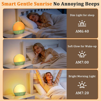 Sunrise Alarm Clock with Sound Machine - Natural Wake-Up Gradual Light