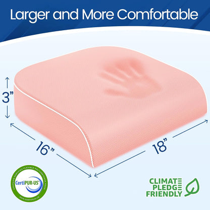 SweetSlubr Memory Foam Seat Cushion, Office Chair Cushion, 3-Inch, Large
