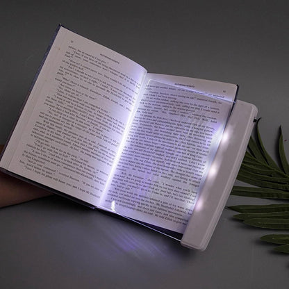 Juesi Flat Book Light Page Book Light for Reading in Bed at Night Clear LED Book Full Page Light Illuminator Panel Plate Lamp Board Wireless (White)