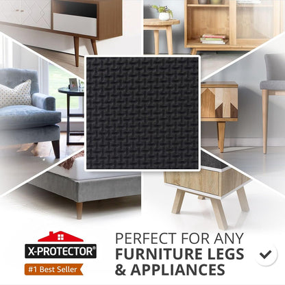 X-PROTECTOR Non Slip Furniture Pads – 24 pcs Premium Furniture Grippers 2"! | Best Self Adhesive Rubber Feet Furniture Feet – Ideal Non Skid Furniture Pad Floor Protectors – Keep Furniture in Place!