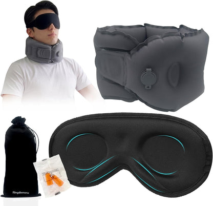 3D Sleep Mask for Side Sleepers, Blackout & Zero Pressure - Breathable Memory Foam, Adjustable Strap - for Travel, Yoga & Meditation Black