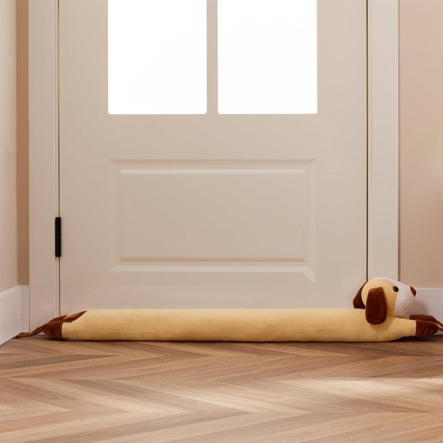 Door Draft Stopper Blocks Hot and Cold Air, 38", Yellow Dog | Blocks Wind and Noise, Weighted Sand and Cotton Filling, Convenient Hanging Loop for Storage, Adorable Animal Design