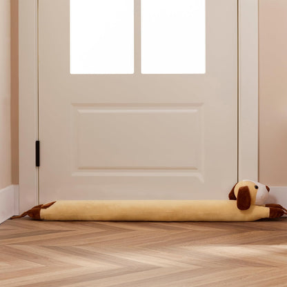 Door Draft Stopper Blocks Hot and Cold Air, 38", Yellow Dog | Blocks Wind and Noise, Weighted Sand and Cotton Filling, Convenient Hanging Loop for Storage, Adorable Animal Design