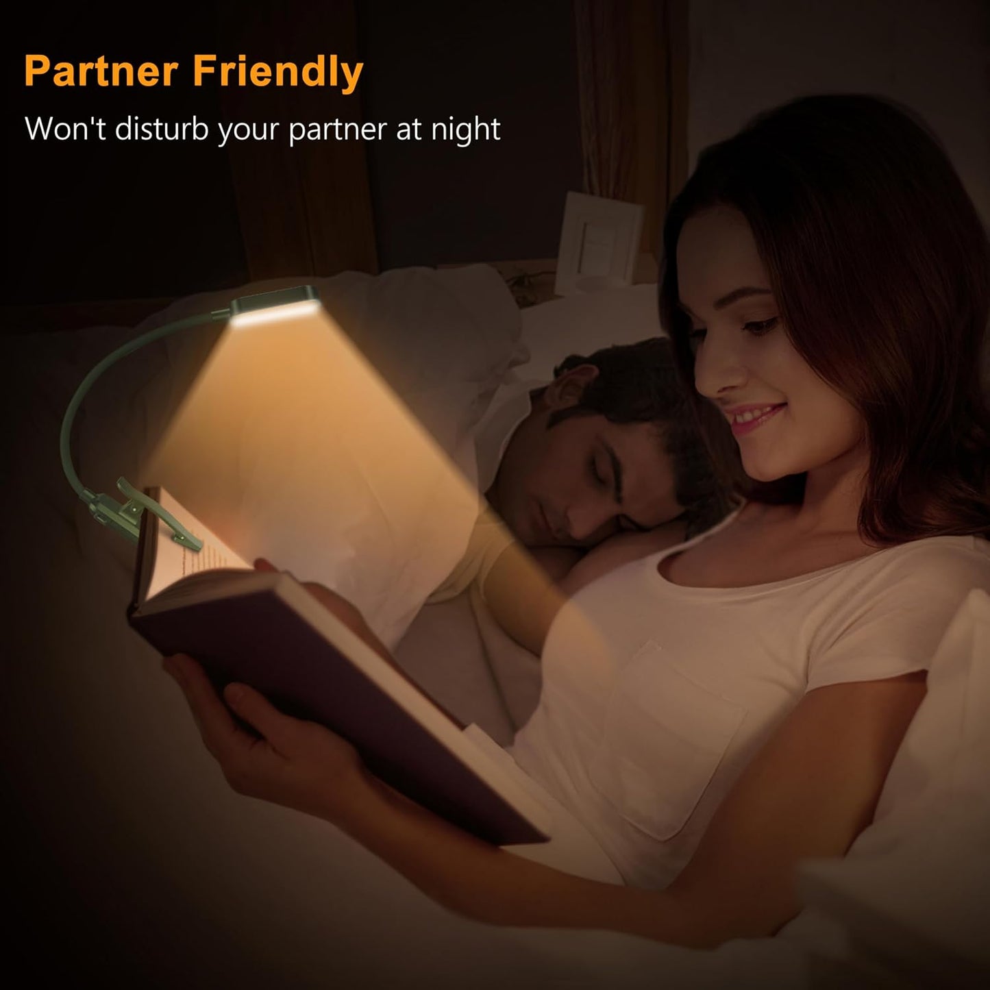 Gritin 16 LED Rechargeable Book Light for Reading in Bed | Eye Caring 3 Color Temperatures,Stepless Dimming Brightness,80 Hrs Runtime,Lightweight Flexible Clip on Light for Book Lovers