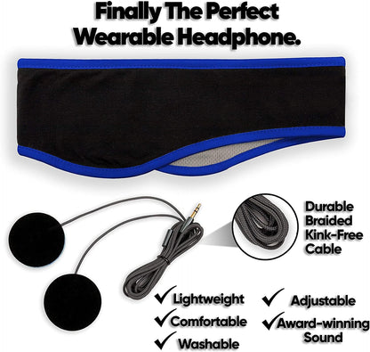 CozyPhones Sleep Headphones - Over Ear Headphones from Ultra Thin Cool Mesh Wired for Side Sleepers, Meditation, Running, Laptop, and Phone - White
