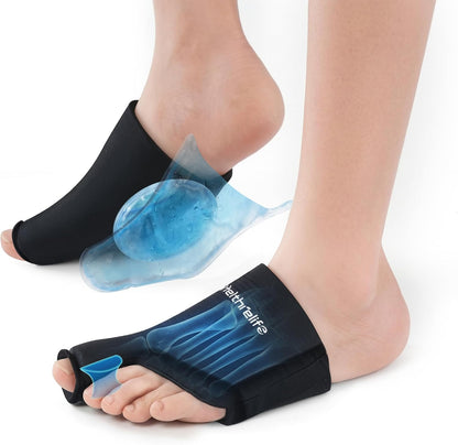 3D Forefoot Ice Pack with Dual-Layer Cooling Gel and Bunion Corrector | Flexible Fit, Enhances Forefoot Cooling, Hot & Cold Therapy, Ball of Foot, Gout Pain Relief, Bunion Hallux Valgus Corrector