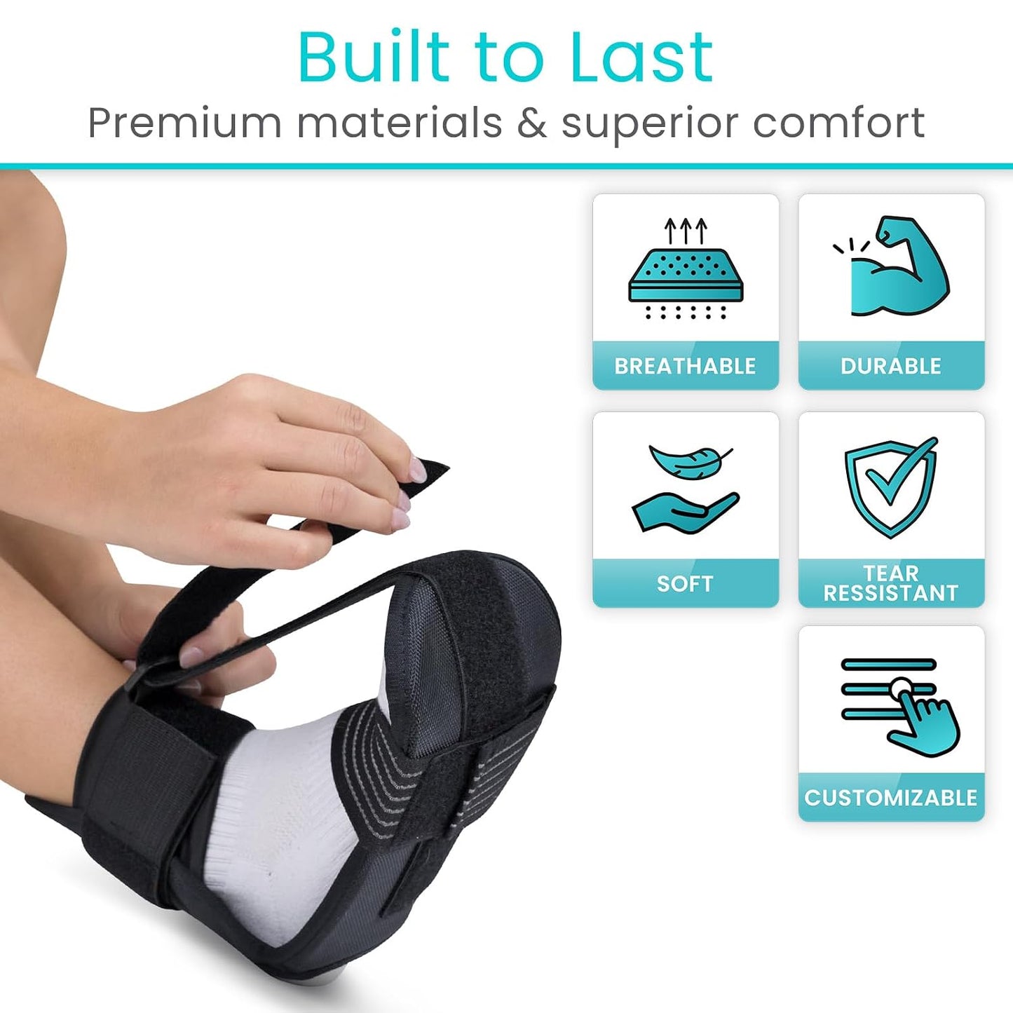 Vive Plantar Fasciitis Stretcher - Foot & Calf Stretcher for Men & Women | Achilles Tendonitis Brace Sling for Pain Relief - Dorsiflexion Therapy, Adjustable - Lightweight Arch & Heel Support
