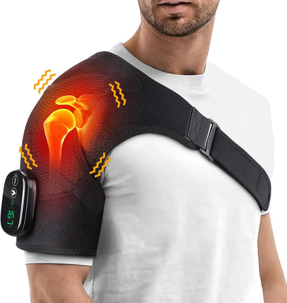 Cordless Shoulder Massager with Heat and Vibration, 3 Heat & 3 Vibration