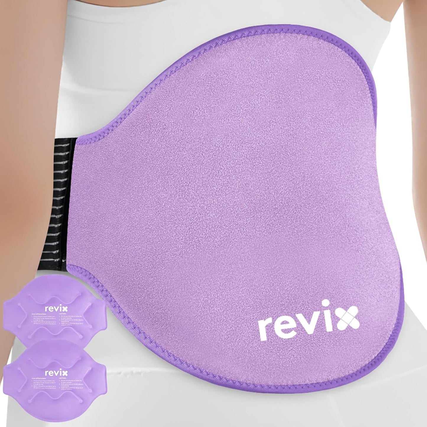 REVIX Extra Large Lower Back Ice Pack Wrap, 2 Pack Gel Wrap for Lumbar | Reusable Cold Gel for Sciatica & Waist Relief, 13.4 x 11 in, Hands-free Lumbar Wrap for Men & Women, Blue