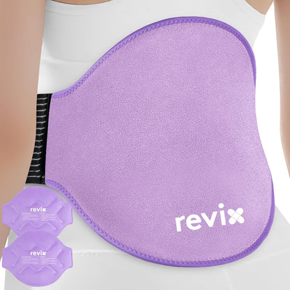 REVIX Extra Large Lower Back Ice Pack Wrap, 2 Pack Gel Wrap for Lumbar | Reusable Cold Gel for Sciatica & Waist Relief, 13.4 x 11 in, Hands-free Lumbar Wrap for Men & Women, Blue