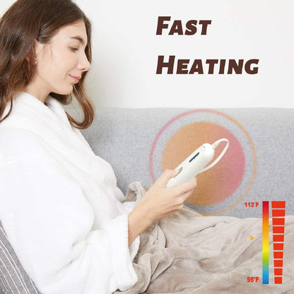 Tefici Heated Blanket Throw,Ultra Soft 2-Layer Flannel Electric Blanket