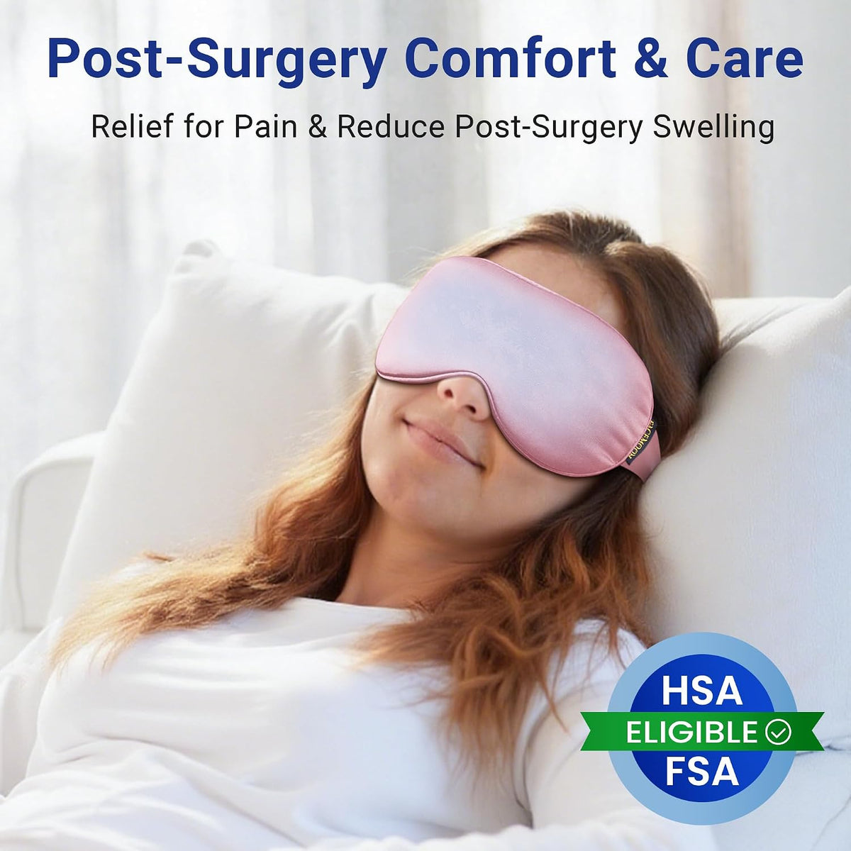 Cooling Eye Mask for Dark Circles Puffiness - Fsa Eligible Items Hsa, Cold Compress for Puffy Eyes Migraines Headache Sleeping After Surgery, Gentle Weighted Travel Essentials Gel Ice Pack (Black)