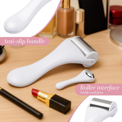 Tondiamo 2 Pcs Muscle Roller Portable Small Silicone Massager Roller Deep Tissue Muscle Massage Stick Cellulite Remover Scar Tissue Massager for Relief Face Neck Arm Back Leg(White,Silicone)