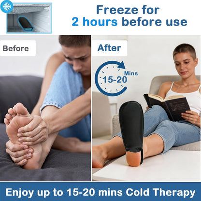 Toe Ice Pack for Pain Relief, Ice Packs for Toes and Forefoot, Flexible Cooling Packs for Broken Toes & Surgery Recovery, Bunion Discomfort, Adjustable Strap, External Seam Design, 2PK