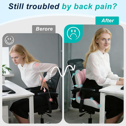 Seat Cushion for Office Chair, Ergonomic Cushion with Lumbar Support Pillow