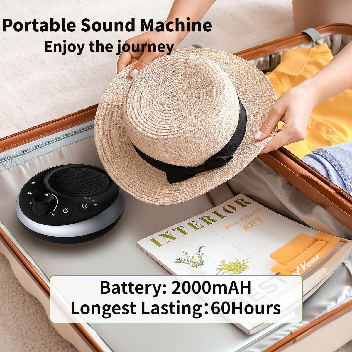 Sound Machine Loud White Noise Machine Nonstop Brown Noise Sleep Machine 30 Soothing Sounds for Baby Kids Adults Pink Noise Sounds Machine 36-Level Vol 4 Timer Memory Function for Home Travel Office