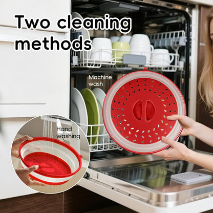 10.6“ Collapsible Microwave Splatter Cover for Food & Silicone Microwave Mat, Mat as Bowl Holder, Trivet, Pot Holders, Baking, Utensils Rest for Kitchen Counter, Dishwasher Safe (Grey)