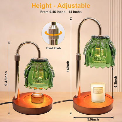 Candle Warmer Lamp with Timer & Dimmer, Birthday Gifts for Women Mom, 4-Level Dimmable Flower Heat Lamp for Jar Candles, Adjustable Height, House Warming Gifts, Home Decor (Purple