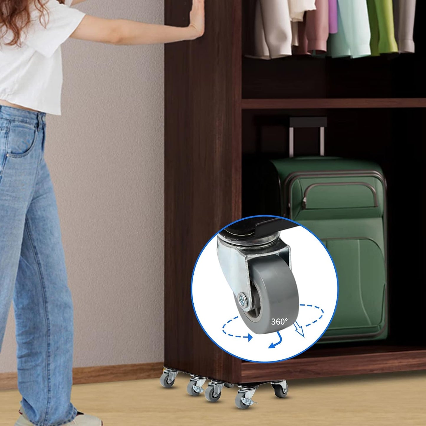 Furniture Moving Dolly 3 Wheels Heavy Duty Furniture Movers Easy Furniture Lifter Mover Tool Set 4 Pack for Heavy Object, 1200 LBs Load Capacity
