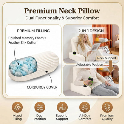 21 INCH Reading Pillow for Adults, Back Pillow for Bed Sitting Up, Backrest Pillow for Sitting in Bed, Detachable Arms with Built-in Cup & Phone Caddy (Gray, 21 INCH)