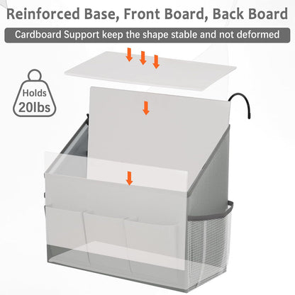 Loghot Bedside Caddy Organizer Bed Storage Bag for Dorm Hospital Crib White | 7 pockets bedside hanging organizer for phone books remotes, fits dorm hospital crib bunk beds, keeps organized easy access