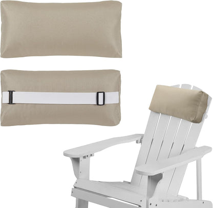 Chaise Lounge Head Pillow, 2 Pack Outdoor Patio Pillows with Adjustable Strap, Lounge Head Resting Pillow for Recliner Beach Pool Lounger Office Chair，Water Resistant Gray