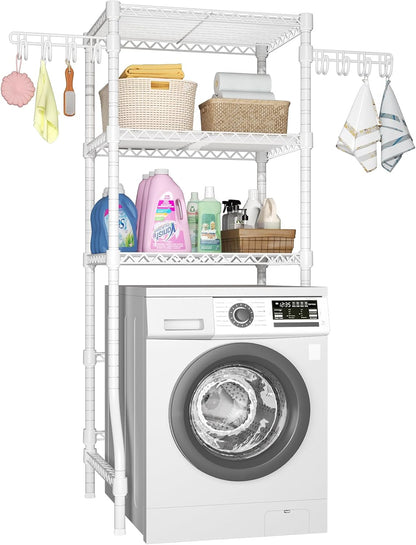U8 Medium Laundry Room Storage Organizer, Over the Washer and Dryer Storage Shelves for Laundry Organization, 32.3”W x 17.3”D x 76.2”H, Suit Washing Machine Width within 29.9”, Hold 304 lb, Black