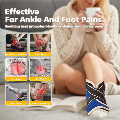 JOBYNA Ankle/Toe/Foot Warmer | Full Coverage Heated Foot Wrap |86-158℉ Continuous Setting| 10-90min Timer| Electric Heating Pad for Plantar Fasciitis Relief, Neuropathy Pain Relief for Foot(1 Pack)