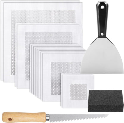 Bates- Drywall Repair Kit, 16 pcs, Aluminum Wall Repair Patch Kit | for Wall Hole Repair, Sanding and Patching