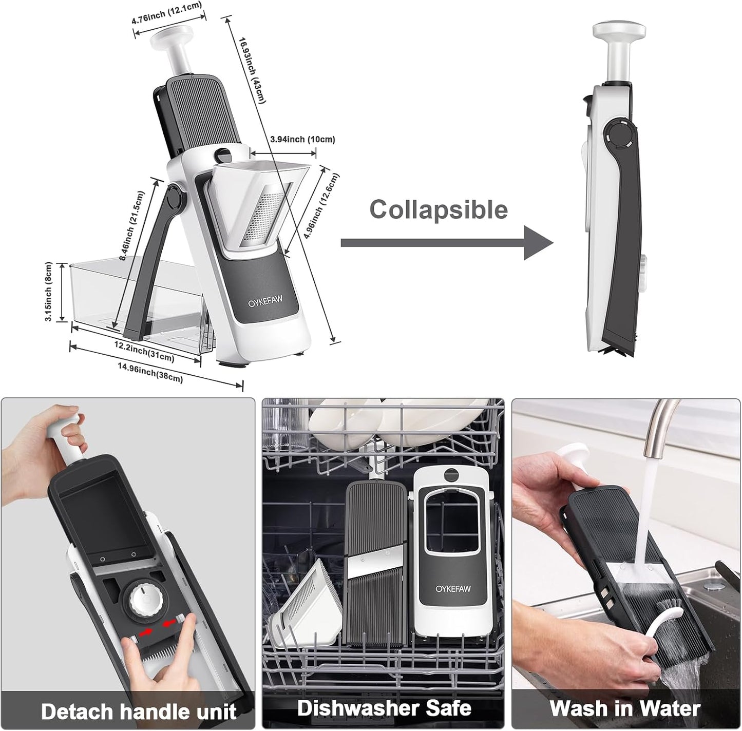 Safe Mandoline Slicer for Kitchen, Potato Slicer for Chips,Vegetable Cutter | Potato Slicer for Chips, 6 in 1 Vegetable slicer with Thickness Adjuster, Faster Kitchen Slicer for Meal Prep (Only Slice)