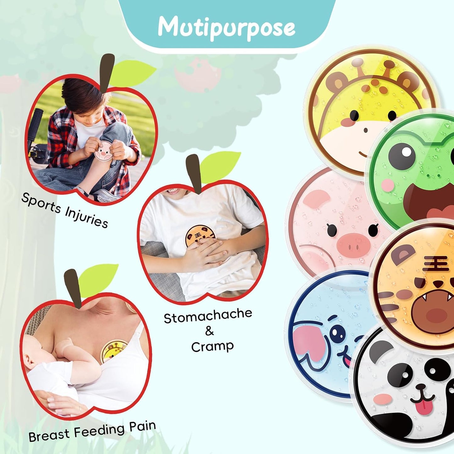 Small Ice Packs, 6 Pcs, Reusable Mini Gel Cold Packs for Injuries, Hot Cold Compress for Kid's Boo Boos, Headaches, Wisdom Teeth, Breastfeeding, Pain Relief, Fever, Mosquito Bite, First Aid 3" X 4.5"