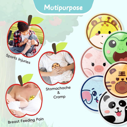 Small Ice Packs, 6 Pcs, Reusable Mini Gel Cold Packs for Injuries, Hot Cold Compress for Kid's Boo Boos, Headaches, Wisdom Teeth, Breastfeeding, Pain Relief, Fever, Mosquito Bite, First Aid 3" X 4.5"
