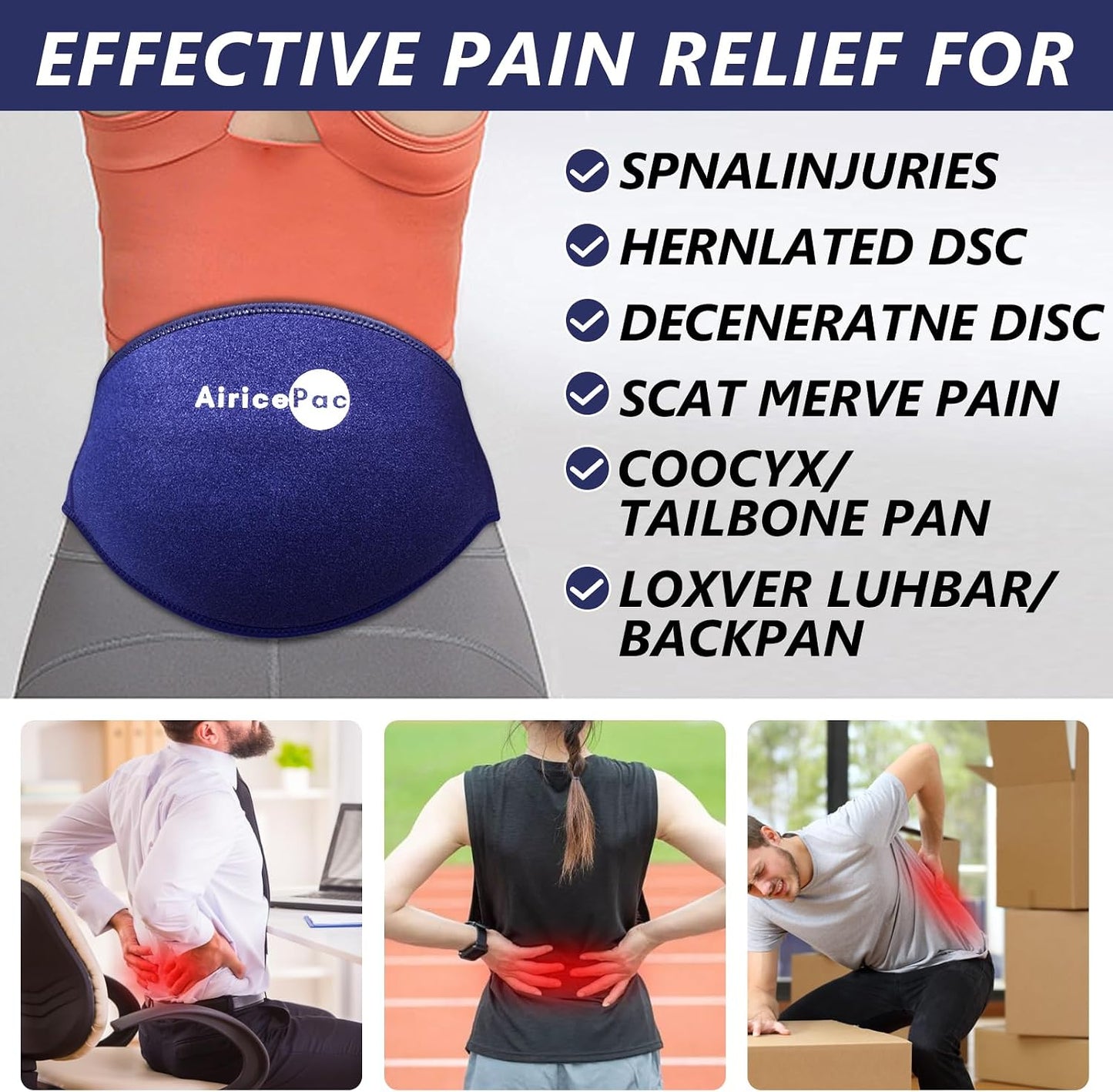 AiricePac Elbow Ice Pack Wrap, Tennis Golfers Sleeve For Arm and Calf Injuries Reusable, Cold Compression for Pain Relief
