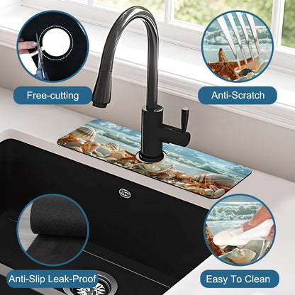 Faucet Mat for Kitchen Sink Absorbent Splash Guard Bathroom 23.5"X5.5"
