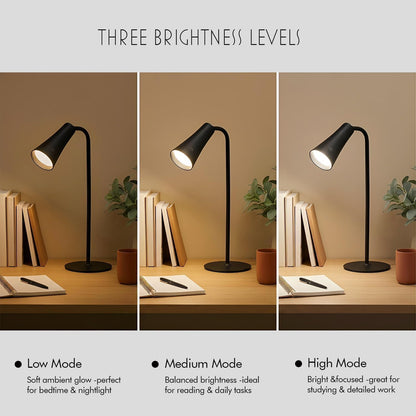 4-in-1 Rechargeable Desk Lamp, Clip and Wall Light, 2 Pack | Use as a desk, clip, wall, or handheld light with USB-C recharge and flexible placement.