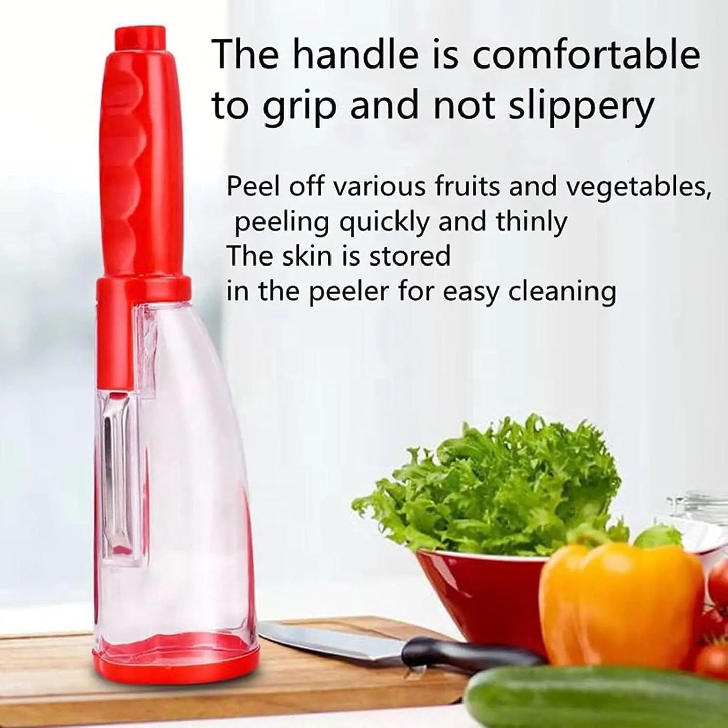Bonano 2 Pieces set of Peeler with container Stainless steel blade,Both fruits and vegetables are suitable., 9*5*2