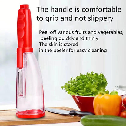 Bonano 2 Pieces set of Peeler with container Stainless steel blade,Both fruits and vegetables are suitable., 9*5*2