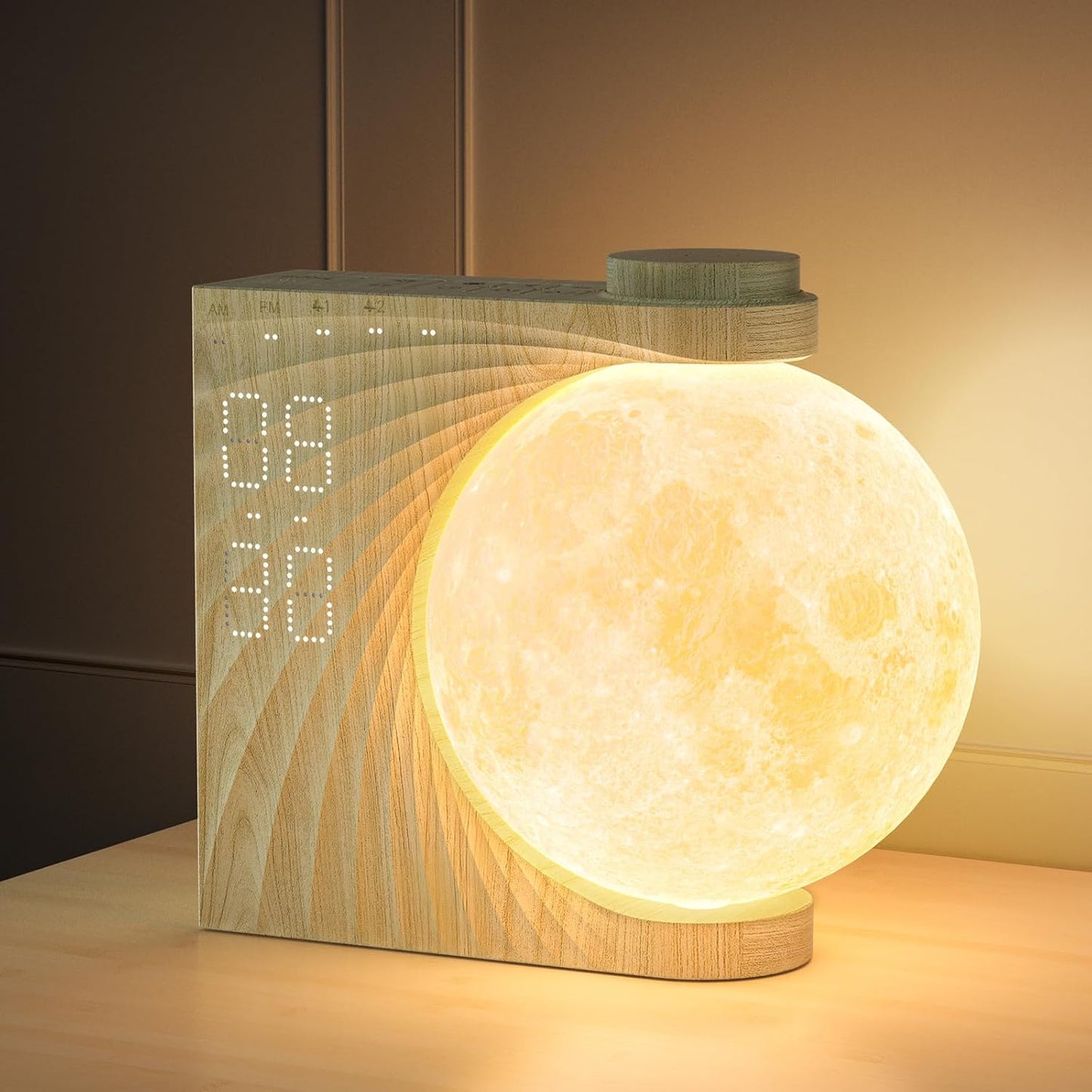 Sunrise Alarm Clocks for Heavy Sleepers,Night Lamp Clocks for Bedrooms with Moon Light,10 Light Effects,30/60/90 Timer,10 Sleep Nature Sounds,15 Ringtones,12 Volume Control with Snooze Function