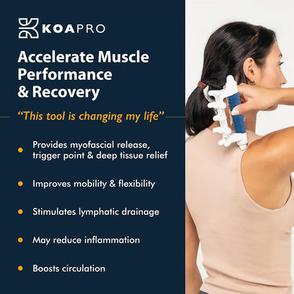 KOAPRO Trigger Point Fascia Stick Tools - Graston Gua Sha Scraping Massage - Deep Tissue Pressure Point Back Shoulder Neck Massager Full Body Physical Therapy Tools