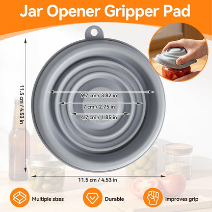 4-In-1 Jar Opener for Weak Hands & Seniors, Adjustable Fits Lid 0.98-3.54In | Effortlessly Opens Stubborn Screw Lids & Bottle Caps. White Jar Lid Opener, 3 Stainless Steel Claws, Kitchen Gifts For Women