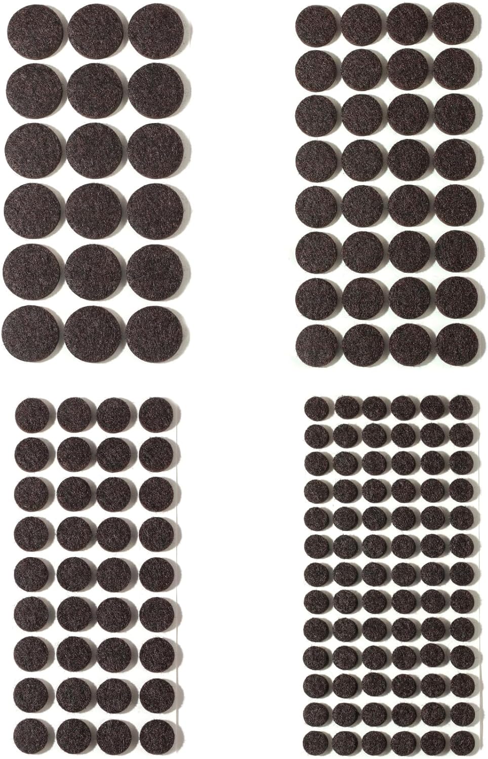 Felt Pads Small 3/8" Felt Pads for Cabinet Doors Bumpers, Cabinet Cushion Dots Felt Cabinet Door Stops, Self Adhesive Thick Bumper Pads to Protect Surfaces -Anti Scratch 234 Pcs Round Brown