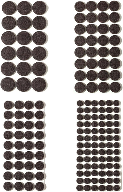 Felt Pads Small 3/8" Felt Pads for Cabinet Doors Bumpers, Cabinet Cushion Dots Felt Cabinet Door Stops, Self Adhesive Thick Bumper Pads to Protect Surfaces -Anti Scratch 234 Pcs Round Brown