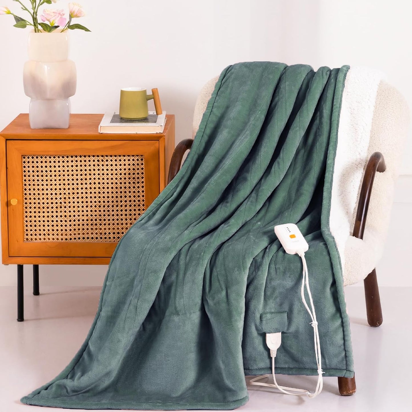 Templewet Heated Blanket Throw 50" x 60",Cute Electric Blanket,Racoon | Timer Settings,Auto Off,Soft Sherpa Heated Throw Blanket,Machine Washable,Fast Heating for Sofa Bed Office Use,Gifts for Mom