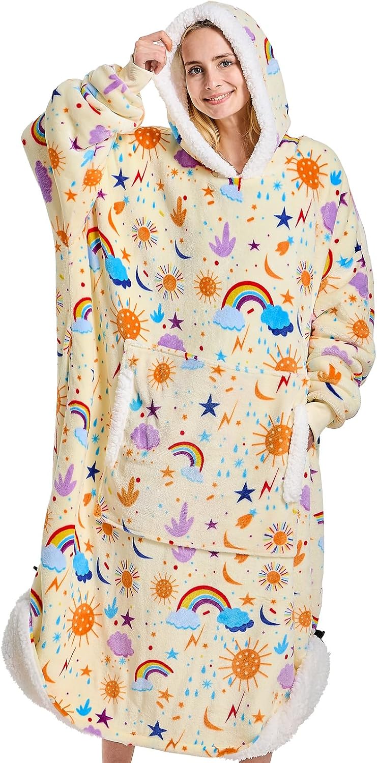 yescool Wearable Blanket Hoodie as Christmas Birthday Gifts for Women Mom - Colors A