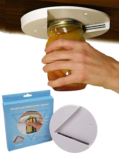 Jar Opener - Under Cabinet, Essential Kitchen Gadget, Easy Grip - Work on Bottle and Any Size Jar